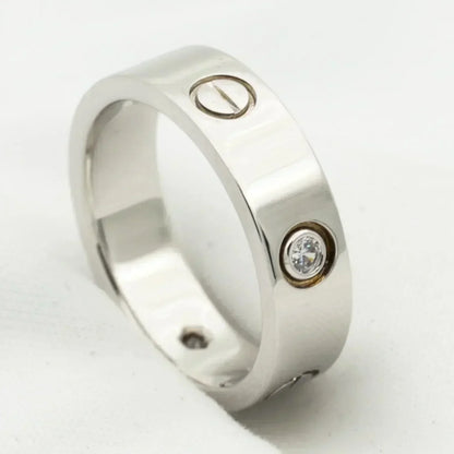 [Lunabriance]LOVE RING 5.5MM 3 DIAMONDS SILVER