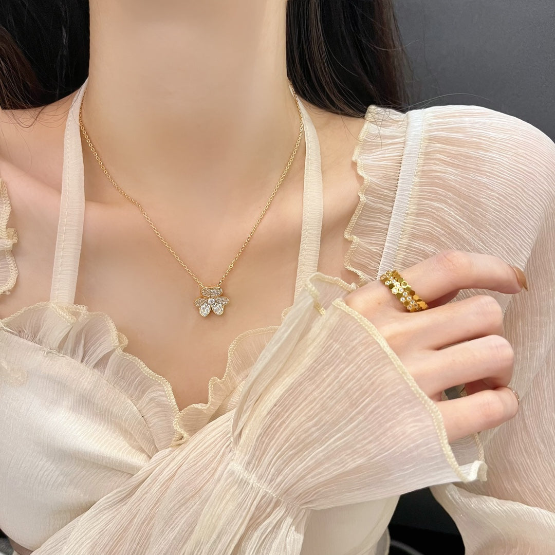 [Lunabriance]FLOWER DIAMOND NECKLACE