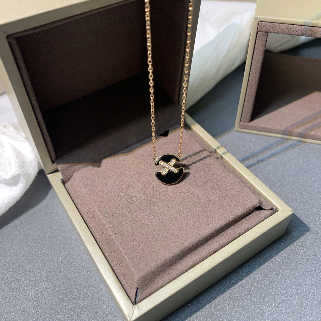 [Lunabriance]JEUX DE PINK GOLD DIAMOND NECKLACE