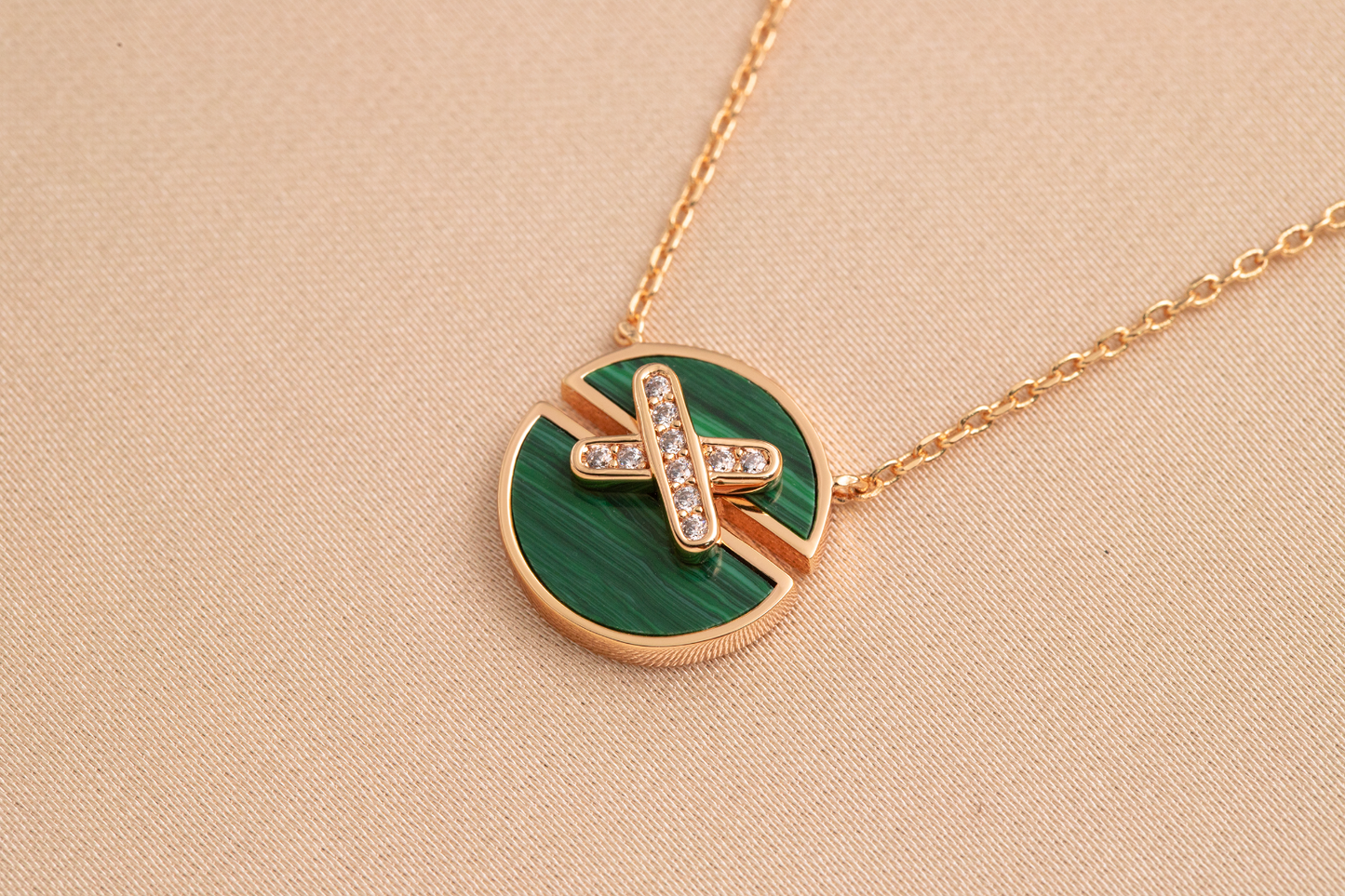 [Lunabriance]JEUX DE PINK GOLD DIAMOND NECKLACE