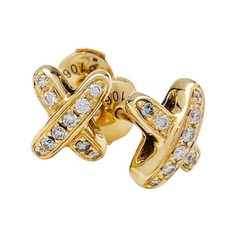 [Lunabriance]JEUX DE GOLD DIAMOND EARRINGS
