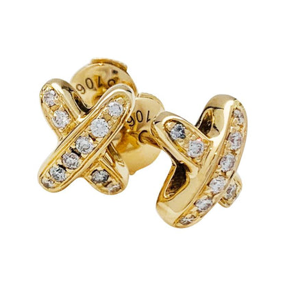[Lunabriance]JEUX DE GOLD DIAMOND EARRINGS