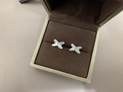 [Lunabriance]JEUX DE WHITE MOP SILVER DIAMOND EARRINGS