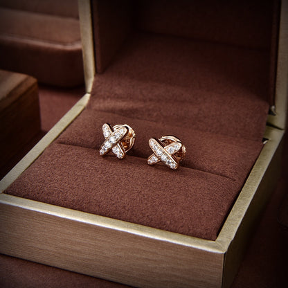 [Lunabriance]JEUX DE GOLD DIAMOND EARRINGS