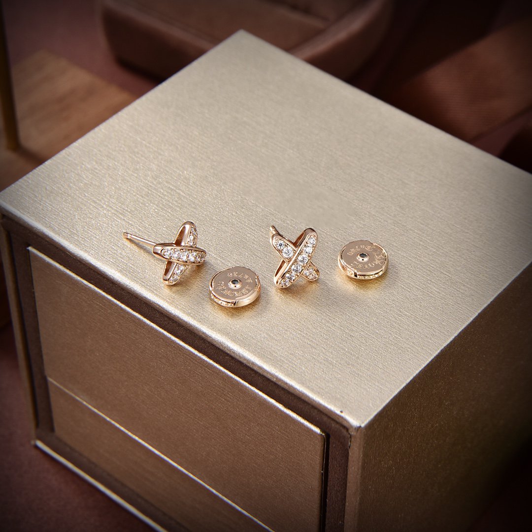 [Lunabriance]JEUX DE GOLD DIAMOND EARRINGS