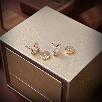 [Lunabriance]JEUX DE GOLD DIAMOND EARRINGS