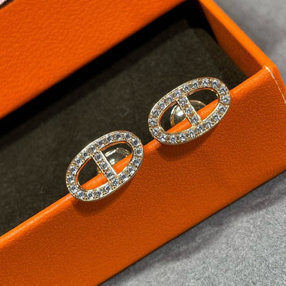 [Lunabriance]HM FULL DIAMOND PIG NOSE STUD EARRINGS