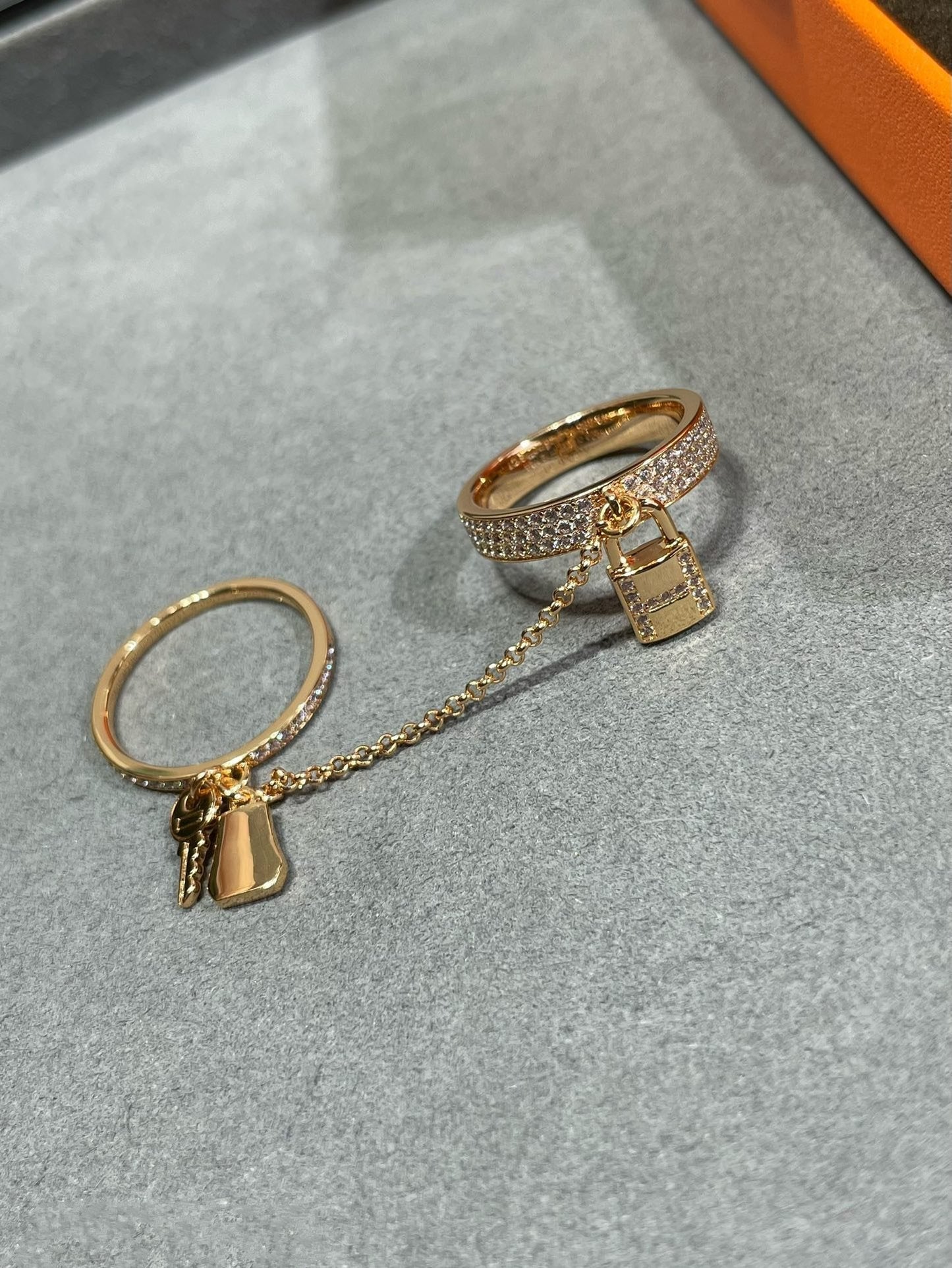 [Lunabriance]HM KELLY CLOCHETTE DOUBLE RING IN  WITH DIAMONDS