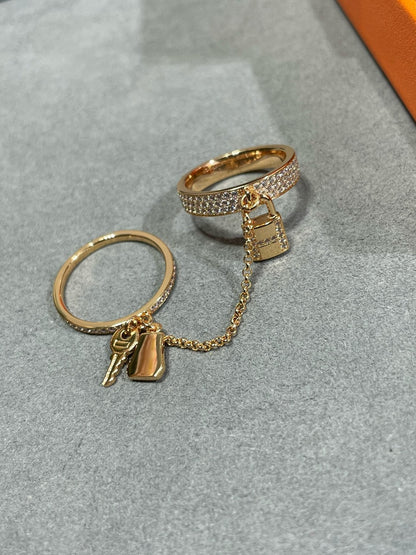 [Lunabriance]HM KELLY CLOCHETTE DOUBLE RING IN  WITH DIAMONDS