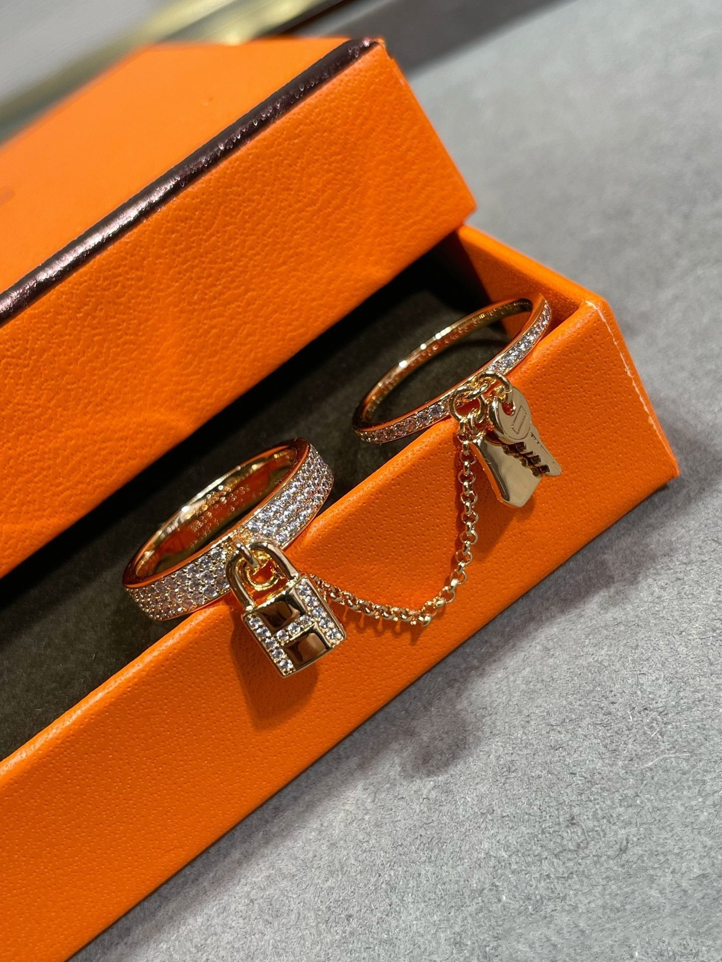 [Lunabriance]HM KELLY CLOCHETTE DOUBLE RING IN  WITH DIAMONDS