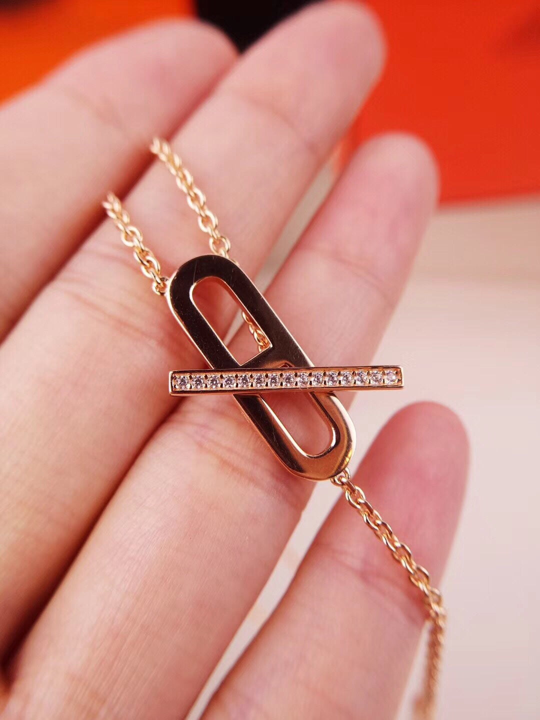 [Lunabriance]HM FIRE PIG NOSE NECKLACE TRENDY STREET