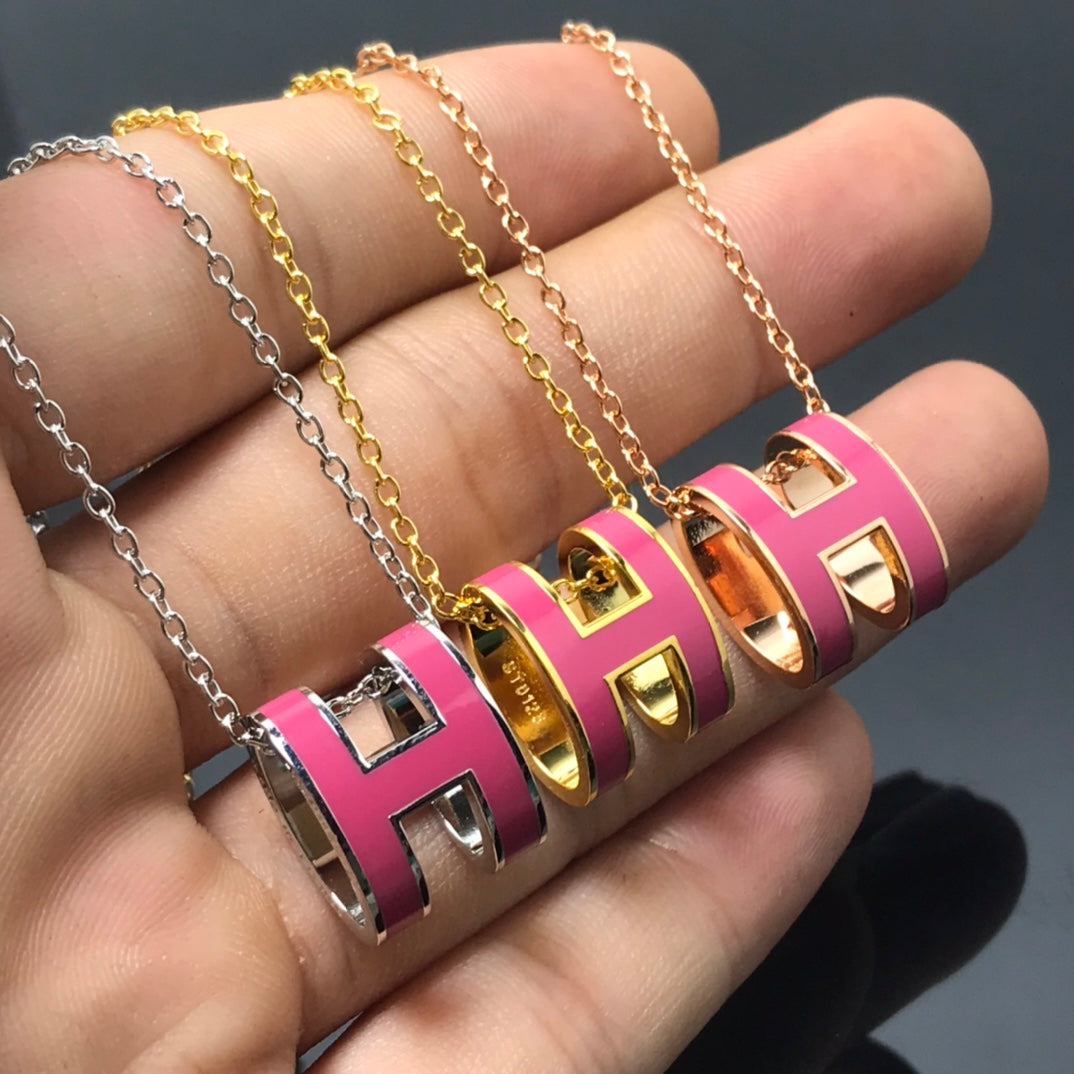 [Lunabriance]H NECKLACE PINK