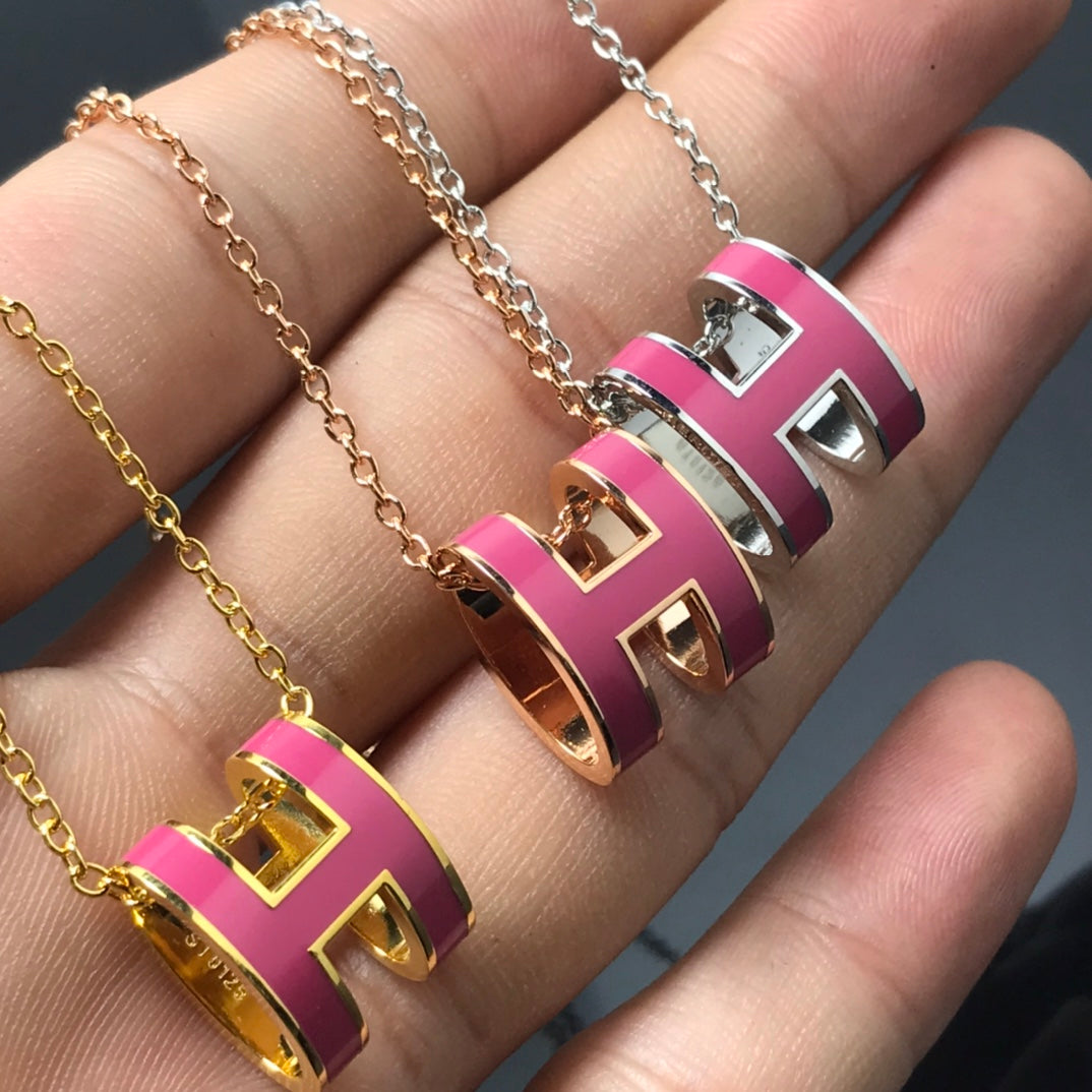 [Lunabriance]H NECKLACE PINK