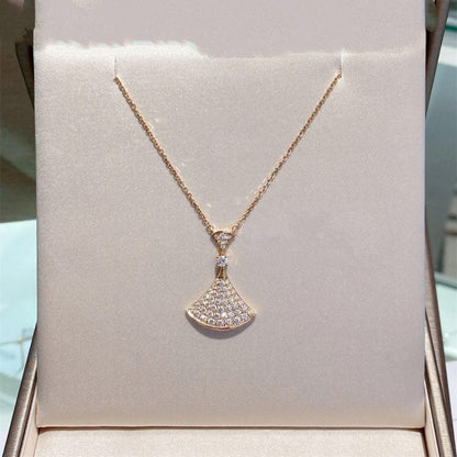 [Lunabriance]DREAM NECKLACE PINK GOLD FULL DIAMOND