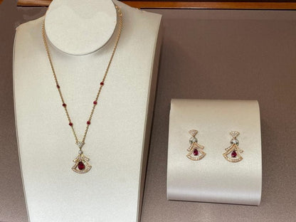 [Lunabriance]DREAM NECKLACE CARNELIAN DIAMOND PINK GOLD
