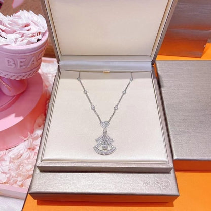 [Lunabriance]DREAM NECKLACE WHITE DIAMOND SILVER