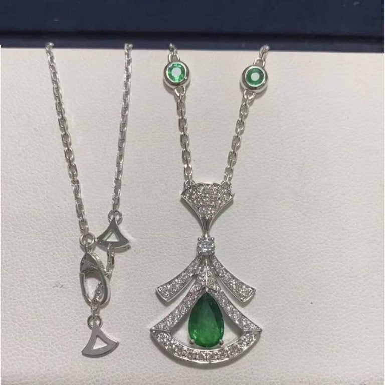 [Lunabriance]DREAM NECKLACE MALACHITE DIAMOND SILVER