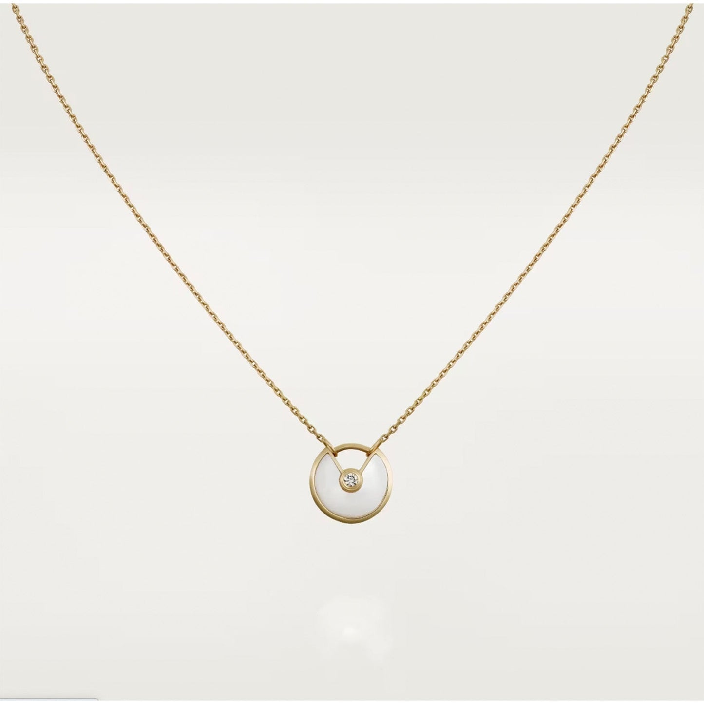 [Lunabriance]AMULETTE ROSE GOLD MOP NECKLACE