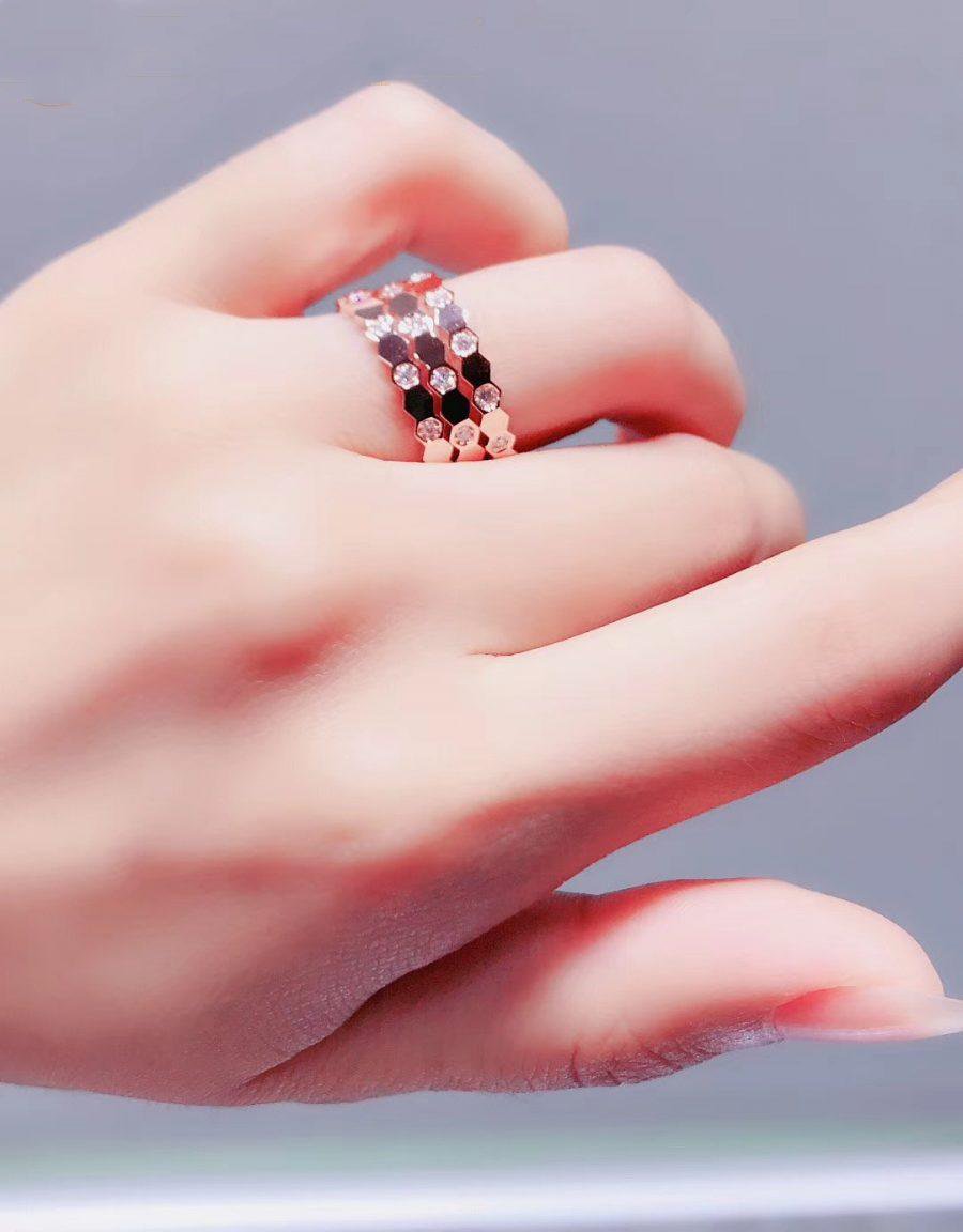 [Lunabriance]BEE LOVE RING PINK GOLD DIAMOND