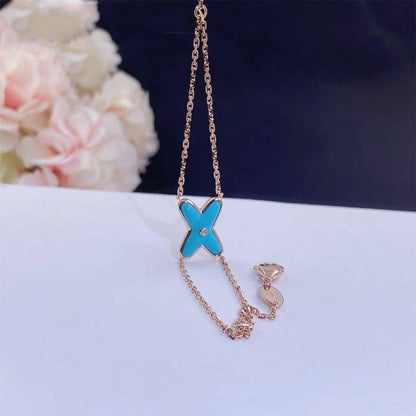 [Lunabriance]JEUX BRACELET TURQUOISE PINK GOLD 1 DIAMOND