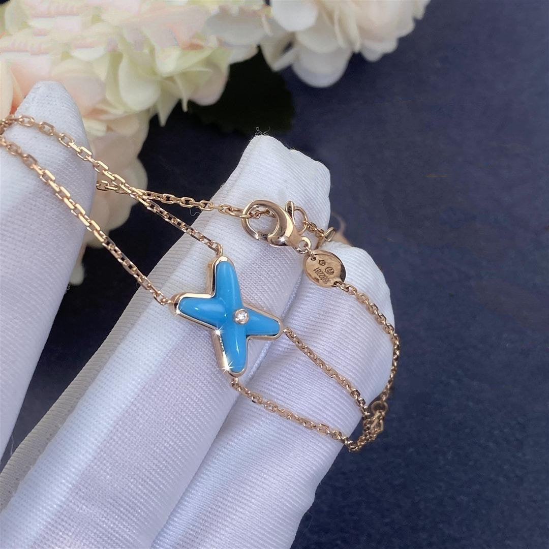 [Lunabriance]JEUX BRACELET TURQUOISE PINK GOLD 1 DIAMOND