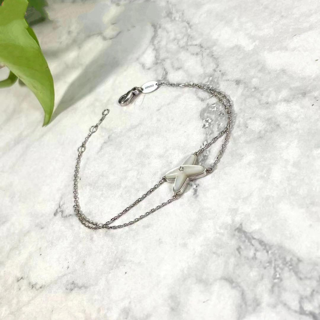 [Lunabriance]JEUX BRACELET WHITE MOP SILVER 1 DIAMOND
