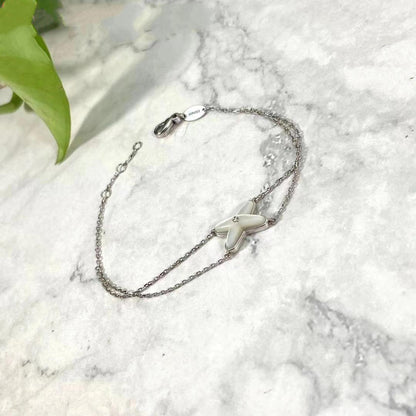[Lunabriance]JEUX BRACELET WHITE MOP SILVER 1 DIAMOND