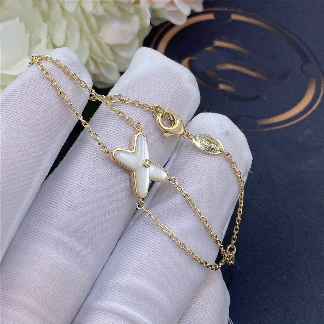 [Lunabriance]JEUX BRACELET WHITE MOP GOLD 1 DIAMOND