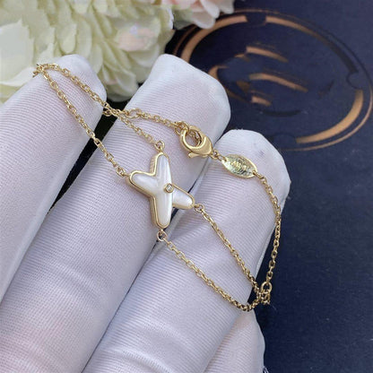[Lunabriance]JEUX BRACELET WHITE MOP GOLD 1 DIAMOND