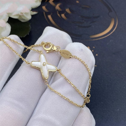 [Lunabriance]JEUX BRACELET WHITE MOP GOLD 1 DIAMOND