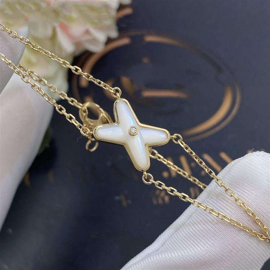 [Lunabriance]JEUX BRACELET WHITE MOP GOLD 1 DIAMOND