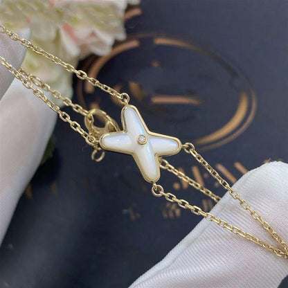 [Lunabriance]JEUX BRACELET WHITE MOP GOLD 1 DIAMOND