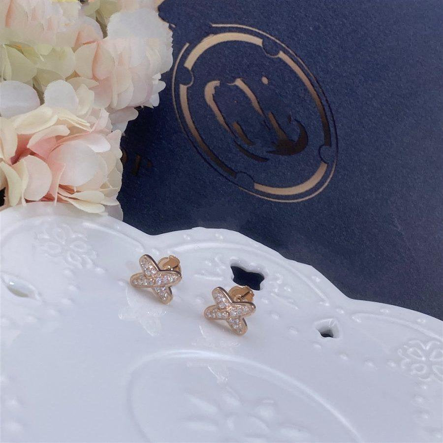 [Lunabriance]JEUX DE PINK GOLD DIAMOND EARRINGS