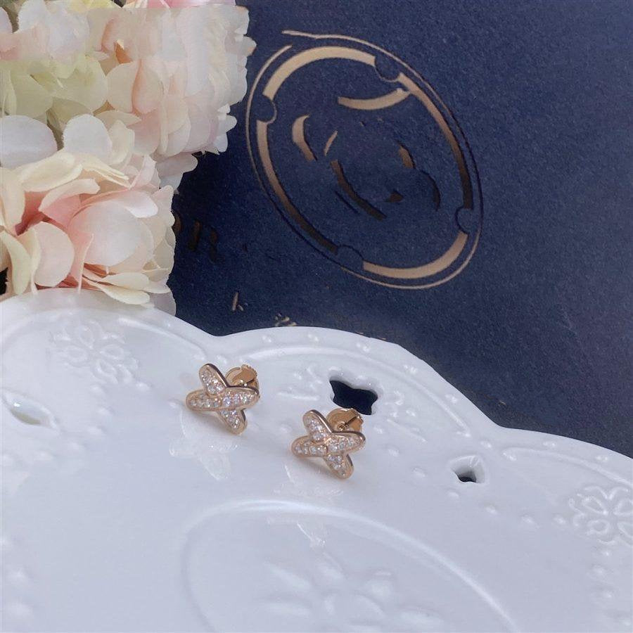 [Lunabriance]JEUX DE PINK GOLD DIAMOND EARRINGS