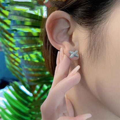 [Lunabriance]JEUX DE SILVER DIAMOND EARRINGS
