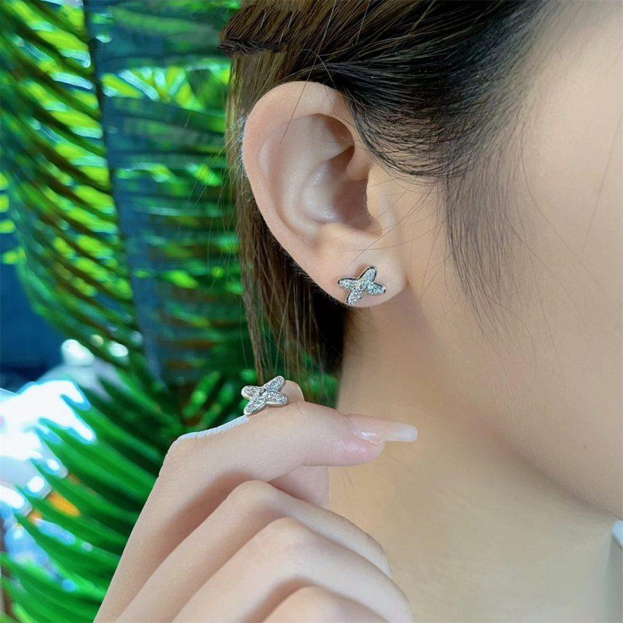 [Lunabriance]JEUX DE SILVER DIAMOND EARRINGS