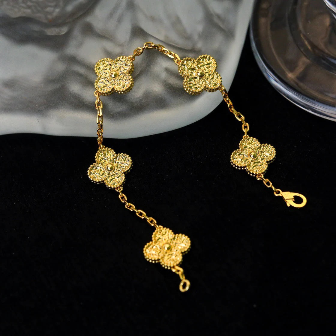 [Lunabriance]CLOVER 5 MOTIFS BRONZING BRACELET