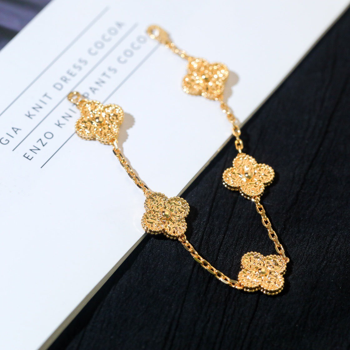 [Lunabriance]CLOVER 5 MOTIFS BRONZING BRACELET