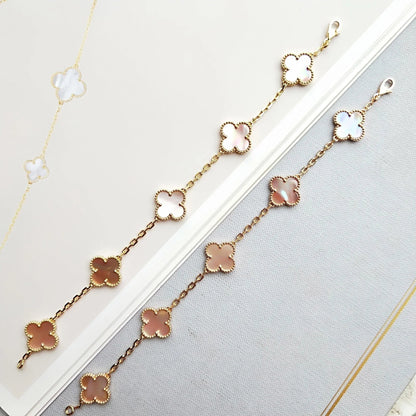 [Lunabriance]CLOVER 5 PINK MOP BRACELET