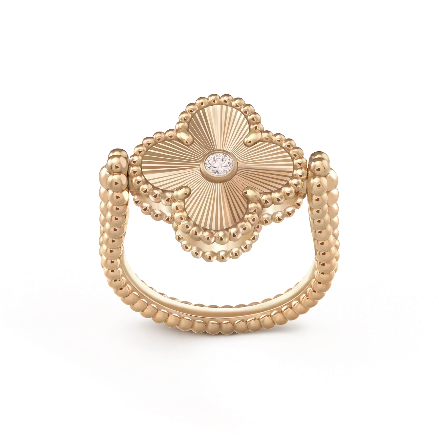 [Lunabriance]CLOVER RIVERSIBLE ROSE GOLD RING