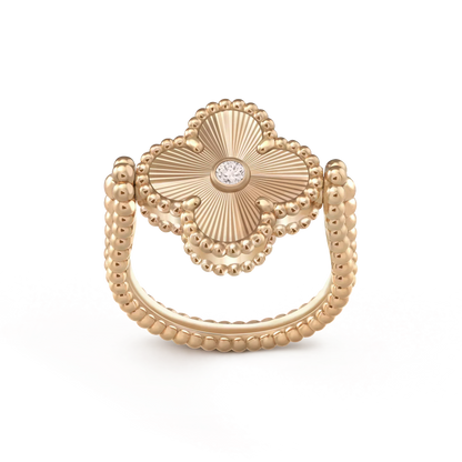[Lunabriance]CLOVER RIVERSIBLE ROSE GOLD RING