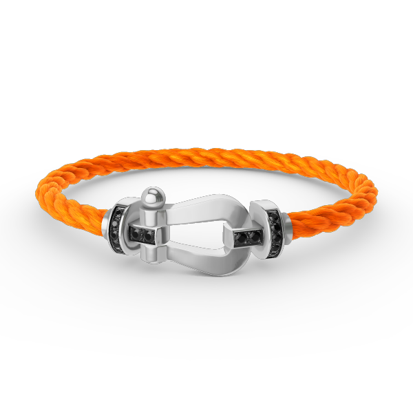 [Lunabriance]FORCE LARGE HORSESHOE BLACK DIAMOND BRACELET SILVER