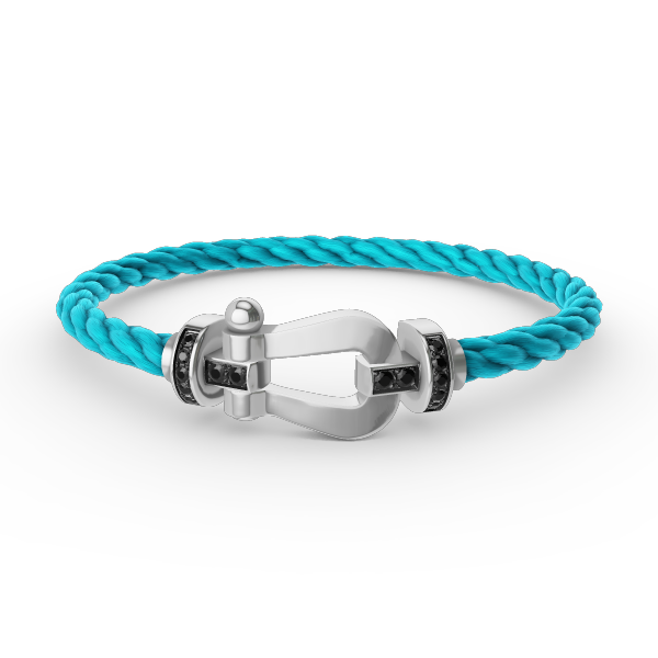 [Lunabriance]FORCE LARGE HORSESHOE BLACK DIAMOND BRACELET SILVER