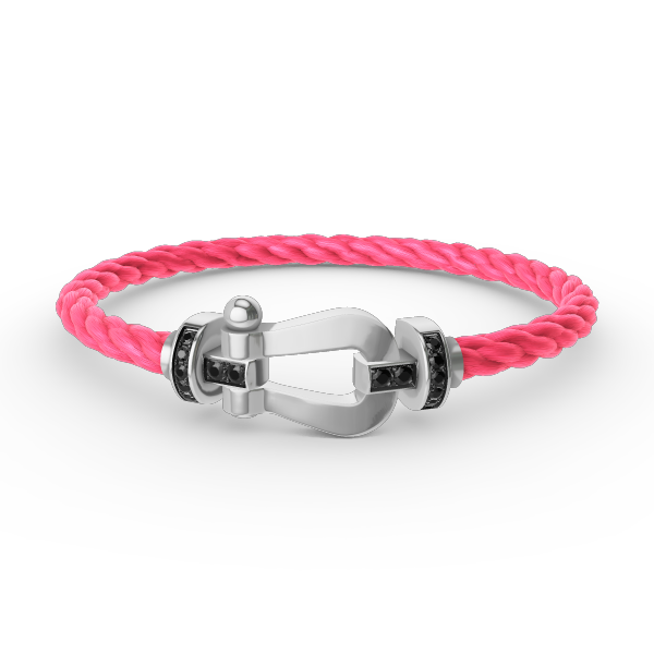 [Lunabriance]FORCE LARGE HORSESHOE BLACK DIAMOND BRACELET SILVER