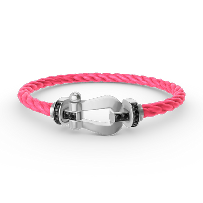 [Lunabriance]FORCE LARGE HORSESHOE BLACK DIAMOND BRACELET SILVER