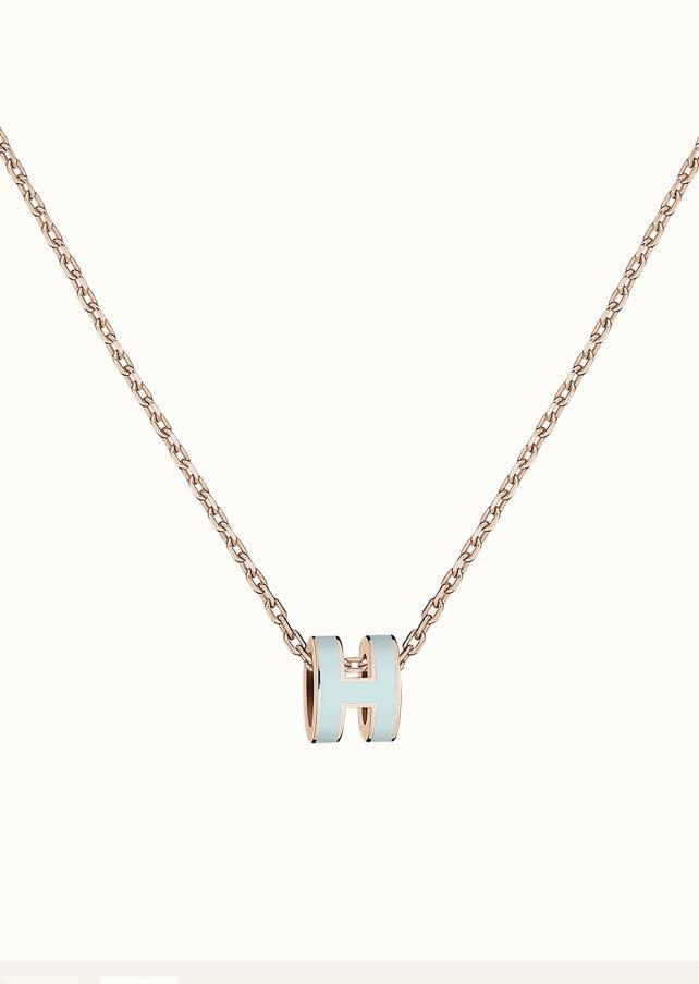 [Lunabriance]POP H LIGHT BLUE NECKLACE