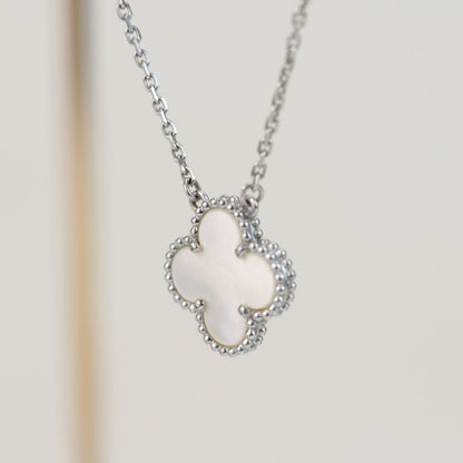 [Lunabriance]CLOVER  15MM WHITE MOTHER-OF-PEARL SILVER