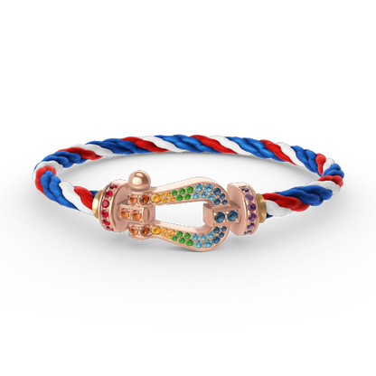 [Lunabriance]FORCE LARGE HORSESHOE  COLORED DIAMOND BRACELET ROSE GOLD