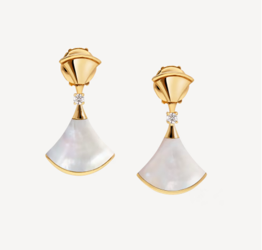 [Lunabriance]DREAM MOP 1 DIAMOND EARRINGS
