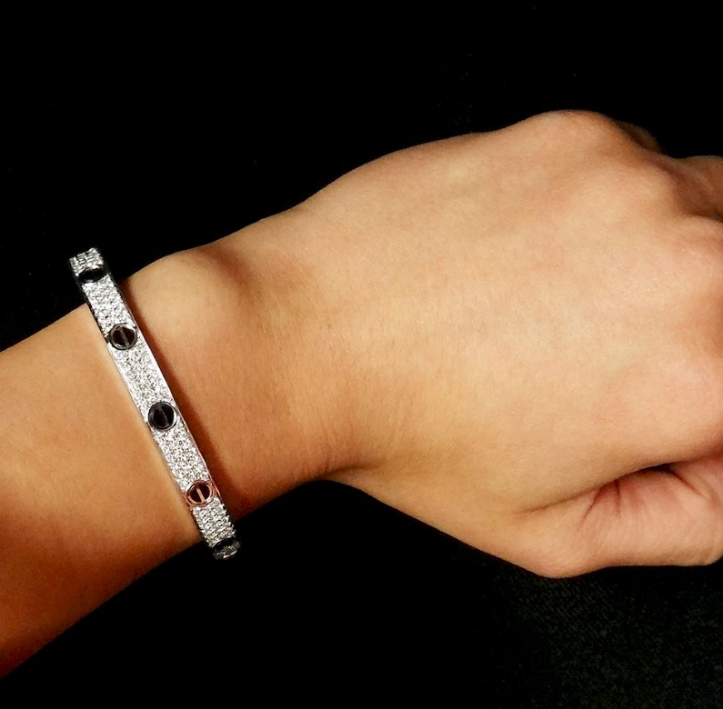 [Lunabriance]LOVE BRACELET 6.1MM DIAMOND-PAVED CERAMIC